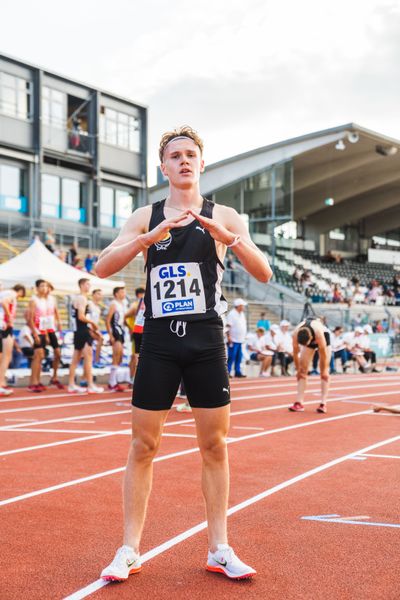 Deutscher U20 Meister ueber 2000m Hindernis Kurt Lauer (LAZ Ludwigsburg) am 15.07.2022 waehrend den deutschen Leichtathletik-Jugendmeisterschaften 2022 in Ulm