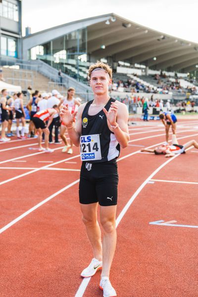 Deutscher U20 Meister ueber 2000m Hindernis Kurt Lauer (LAZ Ludwigsburg) am 15.07.2022 waehrend den deutschen Leichtathletik-Jugendmeisterschaften 2022 in Ulm