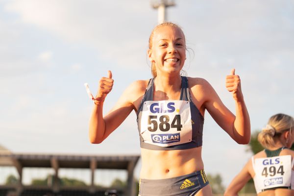 Deutsche U20 Meisterin ueber 2000m Hindernis Carolin Hinrichs (VfL Loeningen) am 15.07.2022 waehrend den deutschen Leichtathletik-Jugendmeisterschaften 2022 in Ulm