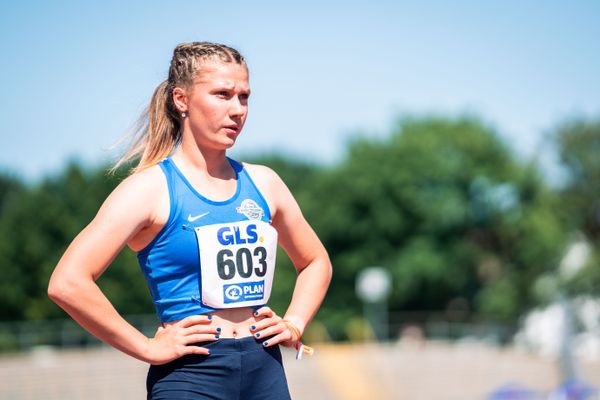 Emmy Lisanne Steinbrecher (Rukeli Trollmann e. V.) am 16.07.2022 waehrend den deutschen Leichtathletik-Jugendmeisterschaften 2022 in Ulm