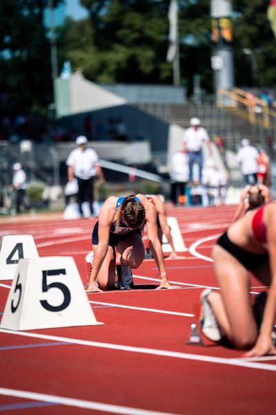 Emmy Lisanne Steinbrecher (Rukeli Trollmann e. V.) am 16.07.2022 waehrend den deutschen Leichtathletik-Jugendmeisterschaften 2022 in Ulm