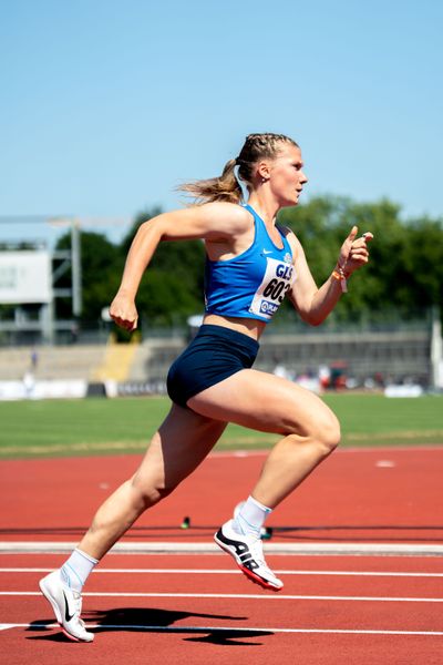 Emmy Lisanne Steinbrecher (Rukeli Trollmann e. V.) am 16.07.2022 waehrend den deutschen Leichtathletik-Jugendmeisterschaften 2022 in Ulm