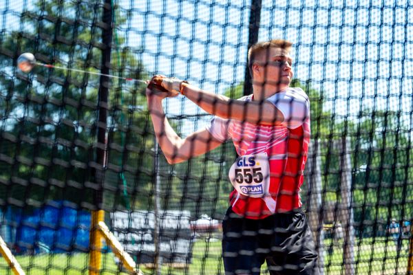 Lennart Hundertmark (Einbecker SV) beim Hammerwurf am 16.07.2022 waehrend den deutschen Leichtathletik-Jugendmeisterschaften 2022 in Ulm