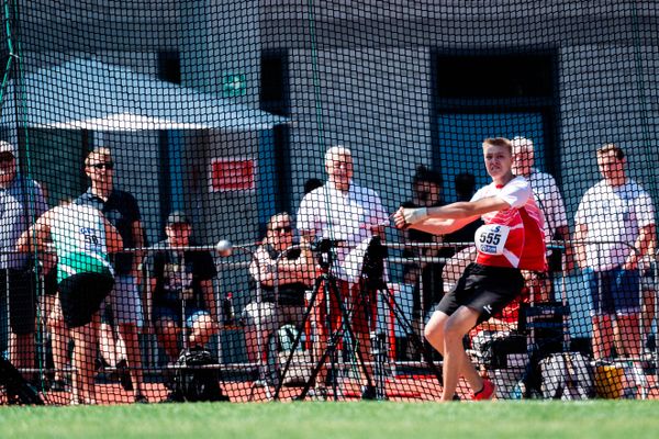 Lennart Hundertmark (Einbecker SV) beim Hammerwurf am 16.07.2022 waehrend den deutschen Leichtathletik-Jugendmeisterschaften 2022 in Ulm