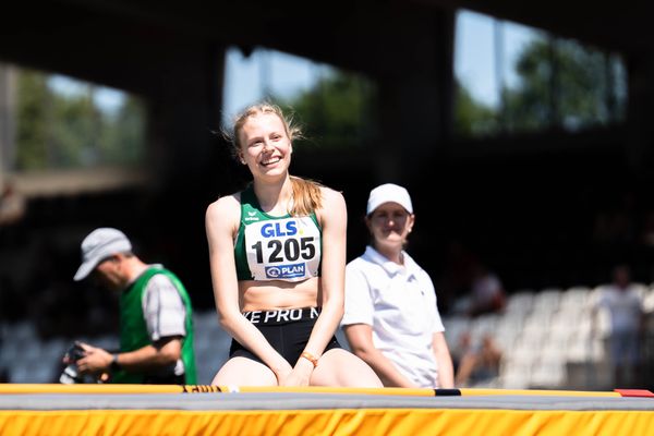 Deutsche Meisterin U18 Johanna Goering (SV Salamander Kornwestheim) in Hochsoprung am 16.07.2022 waehrend den deutschen Leichtathletik-Jugendmeisterschaften 2022 in Ulm