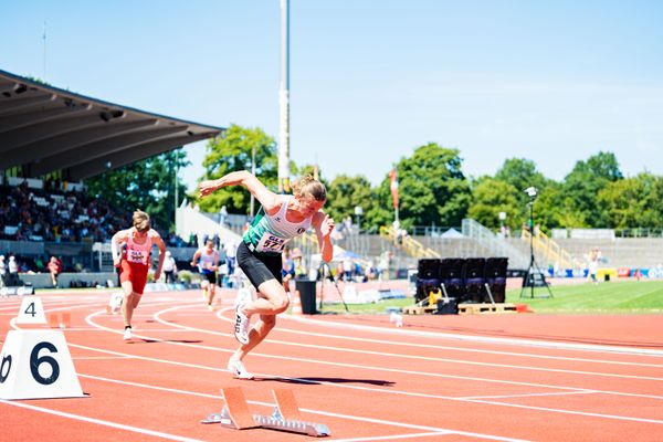 Max Husemann (Eintracht Hildesheim) am 16.07.2022 waehrend den deutschen Leichtathletik-Jugendmeisterschaften 2022 in Ulm