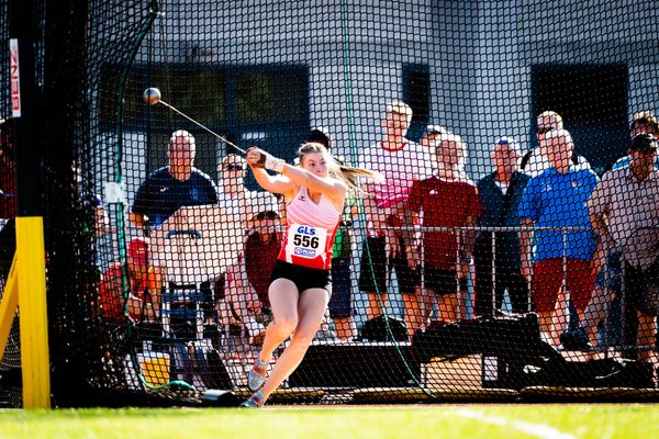 Lara Hundertmark (Einbecker SV) im Hammerwurf am 16.07.2022 waehrend den deutschen Leichtathletik-Jugendmeisterschaften 2022 in Ulm