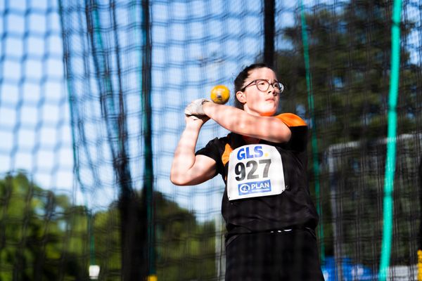 Zoe Niemann (TSV Kitzscher) im Hammerwurf am 16.07.2022 waehrend den deutschen Leichtathletik-Jugendmeisterschaften 2022 in Ulm