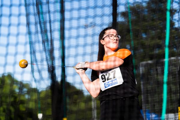 Zoe Niemann (TSV Kitzscher) im Hammerwurf am 16.07.2022 waehrend den deutschen Leichtathletik-Jugendmeisterschaften 2022 in Ulm