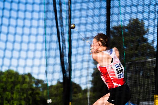 Lara Hundertmark (Einbecker SV) im Hammerwurf am 16.07.2022 waehrend den deutschen Leichtathletik-Jugendmeisterschaften 2022 in Ulm