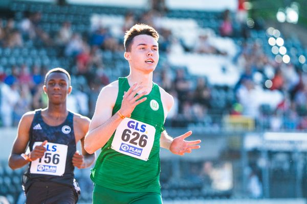 Tobias Morawietz (VfL Wolfsburg) im 100m Finale am 16.07.2022 waehrend den deutschen Leichtathletik-Jugendmeisterschaften 2022 in Ulm