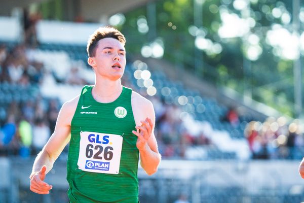 Tobias Morawietz (VfL Wolfsburg) im 100m Finale am 16.07.2022 waehrend den deutschen Leichtathletik-Jugendmeisterschaften 2022 in Ulm