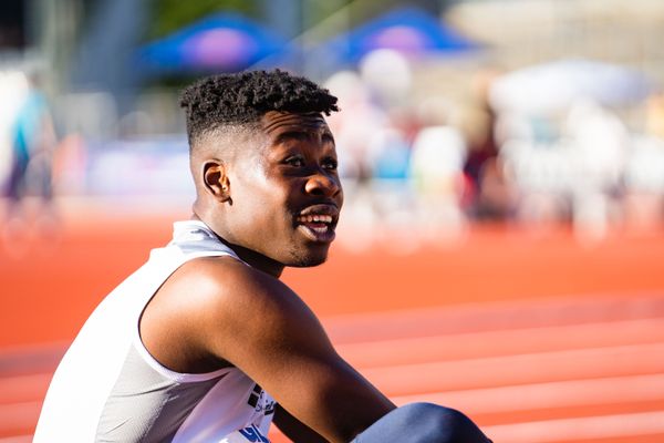 Chidiera Onuoha (THC Bruehl) am 16.07.2022 waehrend den deutschen Leichtathletik-Jugendmeisterschaften 2022 in Ulm