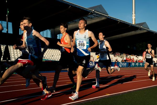 Rodion Beimler (LC Cottbus) und Jonas Kulgemeyer (OTB Osnabrueck) am 16.07.2022 waehrend den deutschen Leichtathletik-Jugendmeisterschaften 2022 in Ulm