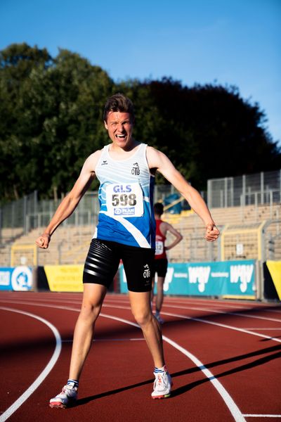 Freude bei Jonas Kulgemeyer (OTB Osnabrueck) am 16.07.2022 waehrend den deutschen Leichtathletik-Jugendmeisterschaften 2022 in Ulm