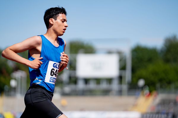 Hamza Hariri (Leichtathl.-SG Eschweiler) am 17.07.2022 waehrend den deutschen Leichtathletik-Jugendmeisterschaften 2022 in Ulm