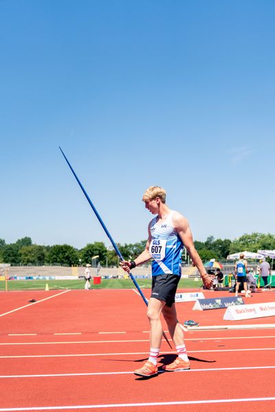 Bennett Pauli (VfL Stade) beim Speerwurf am 17.07.2022 waehrend den deutschen Leichtathletik-Jugendmeisterschaften 2022 in Ulm