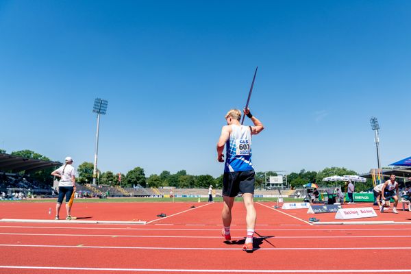 Bennett Pauli (VfL Stade) beim Speerwurf am 17.07.2022 waehrend den deutschen Leichtathletik-Jugendmeisterschaften 2022 in Ulm