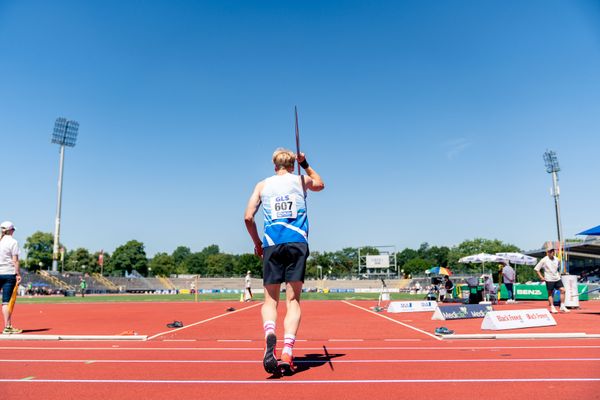 Bennett Pauli (VfL Stade) beim Speerwurf am 17.07.2022 waehrend den deutschen Leichtathletik-Jugendmeisterschaften 2022 in Ulm