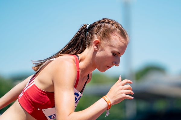 Jasmin Kuehnast (SC Potsdam) am 17.07.2022 waehrend den deutschen Leichtathletik-Jugendmeisterschaften 2022 in Ulm