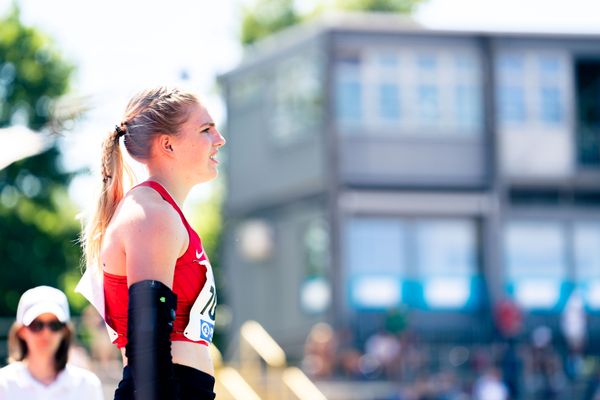 Marie Dehning (TSV Bayer 04 Leverkusen) beim Speerwurf am 17.07.2022 waehrend den deutschen Leichtathletik-Jugendmeisterschaften 2022 in Ulm