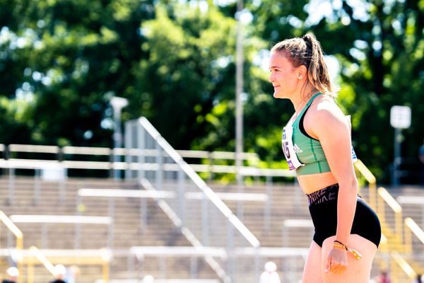 Christina Lahrs (TSV Wehdel) beim Speerwurf am 17.07.2022 waehrend den deutschen Leichtathletik-Jugendmeisterschaften 2022 in Ulm