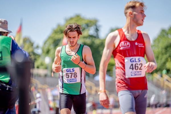 Niclas Jan Kaluza (Eintracht Hildesheim) im 400m Huerden Finale am 17.07.2022 waehrend den deutschen Leichtathletik-Jugendmeisterschaften 2022 in Ulm