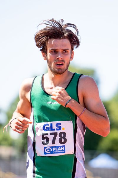 Niclas Jan Kaluza (Eintracht Hildesheim) im 400m Huerden Finale am 17.07.2022 waehrend den deutschen Leichtathletik-Jugendmeisterschaften 2022 in Ulm