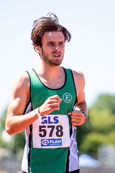 Niclas Jan Kaluza (Eintracht Hildesheim) im 400m Huerden Finale am 17.07.2022 waehrend den deutschen Leichtathletik-Jugendmeisterschaften 2022 in Ulm