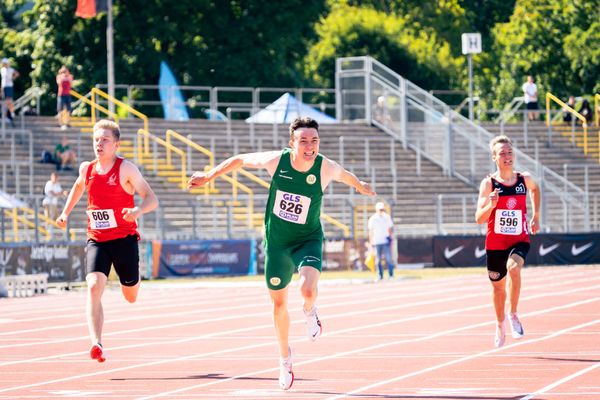 Tobias Morawietz (VfL Wolfsburg) im 200m Finale am 17.07.2022 waehrend den deutschen Leichtathletik-Jugendmeisterschaften 2022 in Ulm