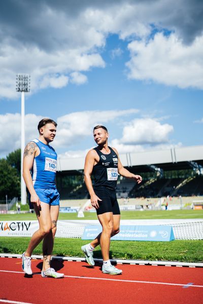 Roy Schmidt (SC DHfK Leipzig e.V.) und Philipp Trutenat (TV Wattenscheid 01) am 06.08.2022 beim Lohrheide-Meeting im Lohrheidestadion in Bochum-Wattenscheid