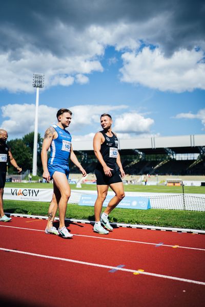 Roy Schmidt (SC DHfK Leipzig e.V.) und Philipp Trutenat (TV Wattenscheid 01) am 06.08.2022 beim Lohrheide-Meeting im Lohrheidestadion in Bochum-Wattenscheid