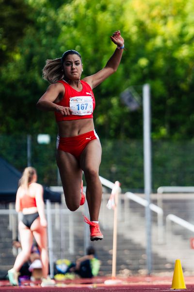 Ilayda Soukri (LG Nord Berlin) im Dreisprung am 06.08.2022 beim Lohrheide-Meeting im Lohrheidestadion in Bochum-Wattenscheid