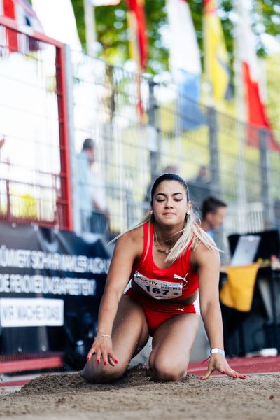 Ilayda Soukri (LG Nord Berlin) im Dreisprung am 06.08.2022 beim Lohrheide-Meeting im Lohrheidestadion in Bochum-Wattenscheid