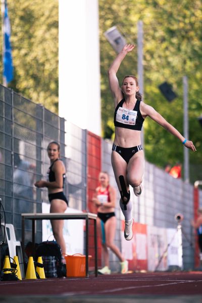 Sarah-Michelle Kudla (SCC Berlin) im Dreisprung am 06.08.2022 beim Lohrheide-Meeting im Lohrheidestadion in Bochum-Wattenscheid