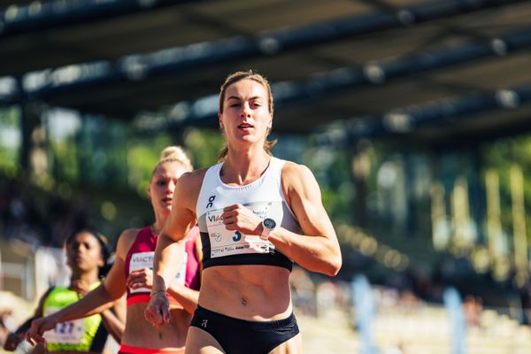 Alexandra Burghardt (LG Gendorf Wacker Burghausen) ueber 100m am 06.08.2022 beim Lohrheide-Meeting im Lohrheidestadion in Bochum-Wattenscheid