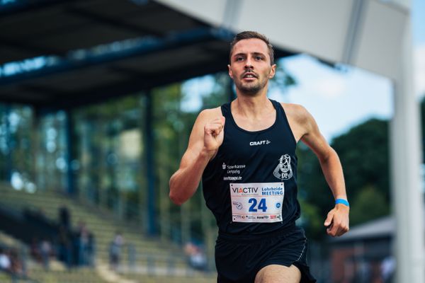 Hannes Braunstein (SC DHfK Leipzig e.V.) ueber 800m am 06.08.2022 beim Lohrheide-Meeting im Lohrheidestadion in Bochum-Wattenscheid