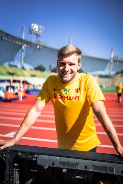 Training mit Fabian Dammermann (GER) am 14.08.2022 bei den Leichtathletik-Europameisterschaften im Olympiapark in Muenchen