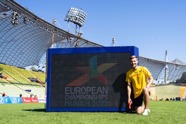 Training mit Fabian Dammermann (GER) am 14.08.2022 bei den Leichtathletik-Europameisterschaften im Olympiapark in Muenchen