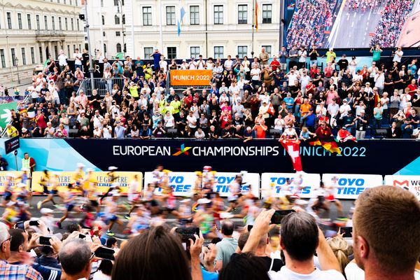 Start der Maenner; Marathon am 15.08.2022 bei den Leichtathletik-Europameisterschaften in Muenchen