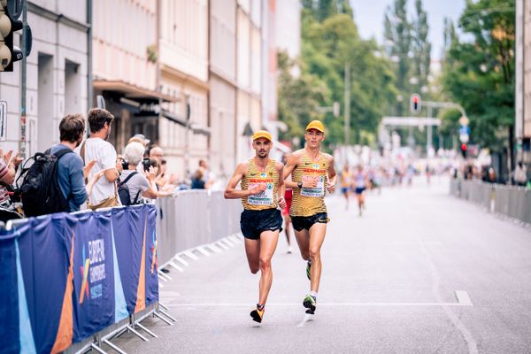 Hendrik Pfeiffer (GER), Johannes Motschmann (GER); Marathon am 15.08.2022 bei den Leichtathletik-Europameisterschaften in Muenchen