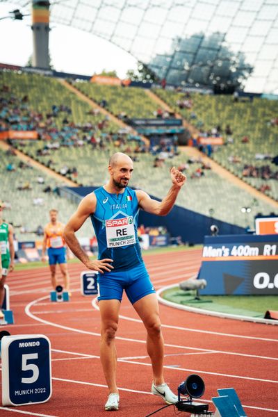 Davide Re (ITA) am 15.08.2022 bei den Leichtathletik-Europameisterschaften in Muenchen