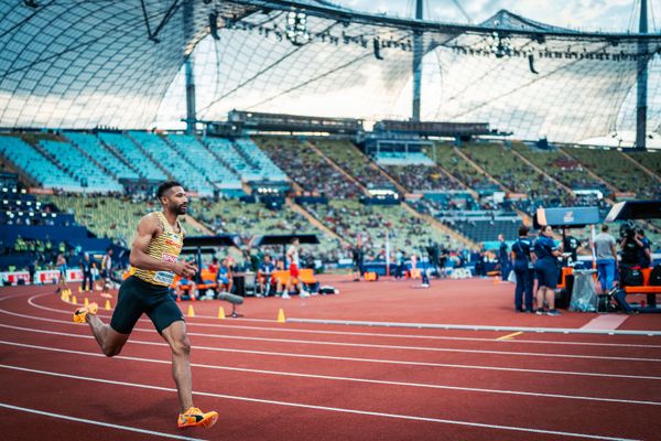 Patrick Schneider (GER) im 400m Vorlauf am 15.08.2022 bei den Leichtathletik-Europameisterschaften in Muenchen