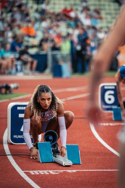 Laviai Nielsen (GBR) im 400m Vorlauf am 15.08.2022 bei den Leichtathletik-Europameisterschaften in Muenchen