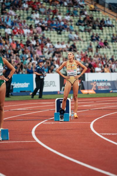 Alica Schmidt (GER) im 400m Vorlauf am 15.08.2022 bei den Leichtathletik-Europameisterschaften in Muenchen