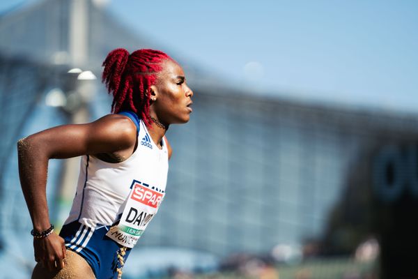 Yanis David (FRA) im Weitsprung am 16.08.2022 bei den Leichtathletik-Europameisterschaften in Muenchen