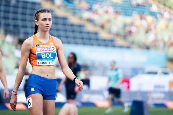 Femke Bol (NED) im 400m Halbfinale am 16.08.2022 bei den Leichtathletik-Europameisterschaften in Muenchen