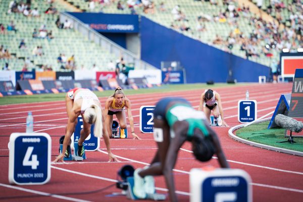 Alica Schmidt (GER) im 400m Halbfinale am 16.08.2022 bei den Leichtathletik-Europameisterschaften in Muenchen