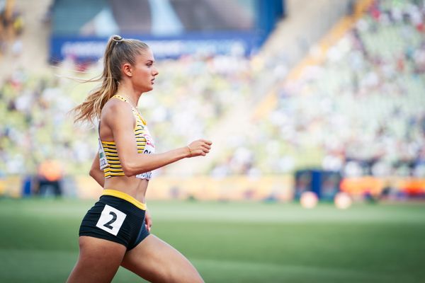 Alica Schmidt (GER) im 400m Halbfinale am 16.08.2022 bei den Leichtathletik-Europameisterschaften in Muenchen