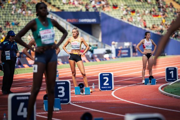 Alica Schmidt (GER) im 400m Halbfinale am 16.08.2022 bei den Leichtathletik-Europameisterschaften in Muenchen